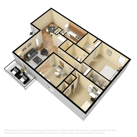 2 bed 2 bath at Diamond  Trail Apartments, Oklahoma City, Oklahoma